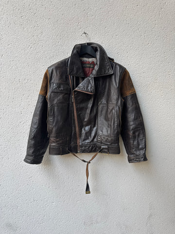 (M) 1980s Emporio Armani Leather Biker Jacket
