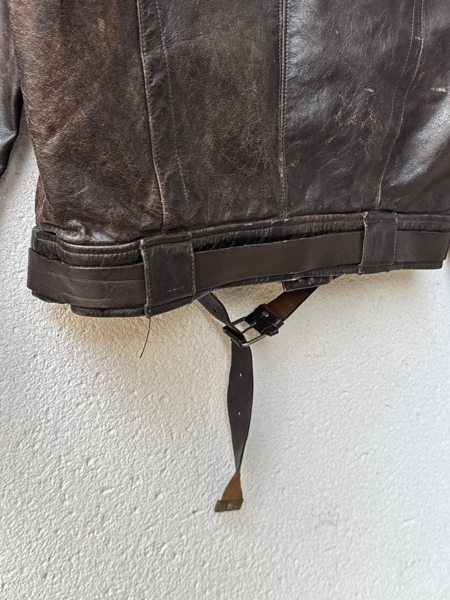 (M) 1980s Emporio Armani Leather Biker Jacket