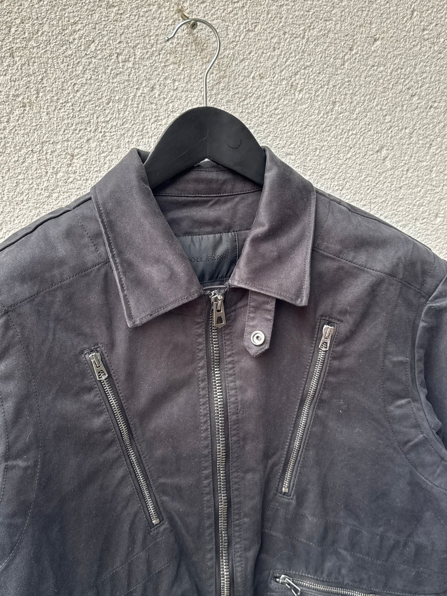 (M) 1990s Nicole Farhi Brushed Cotton Biker Jacket