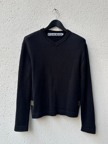 (M) Dirk Bikkembergs Black Detail Knit Sweater
