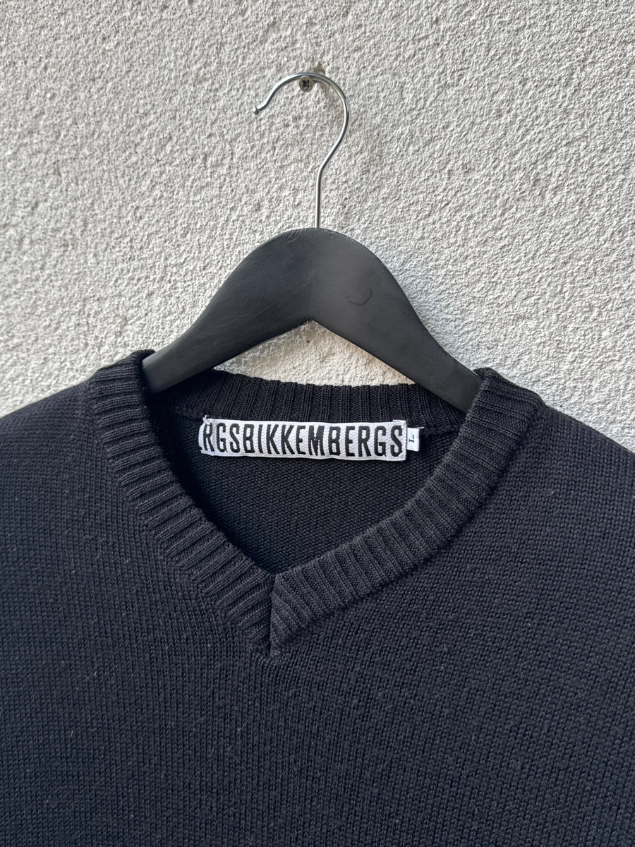 (M) Dirk Bikkembergs Black Detail Knit Sweater