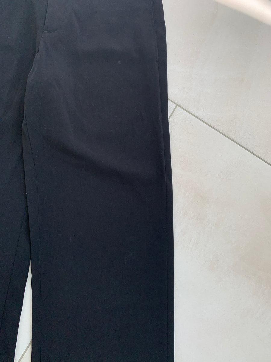 (34) Armani 1990s Black Wide Leg Flowy Trousers