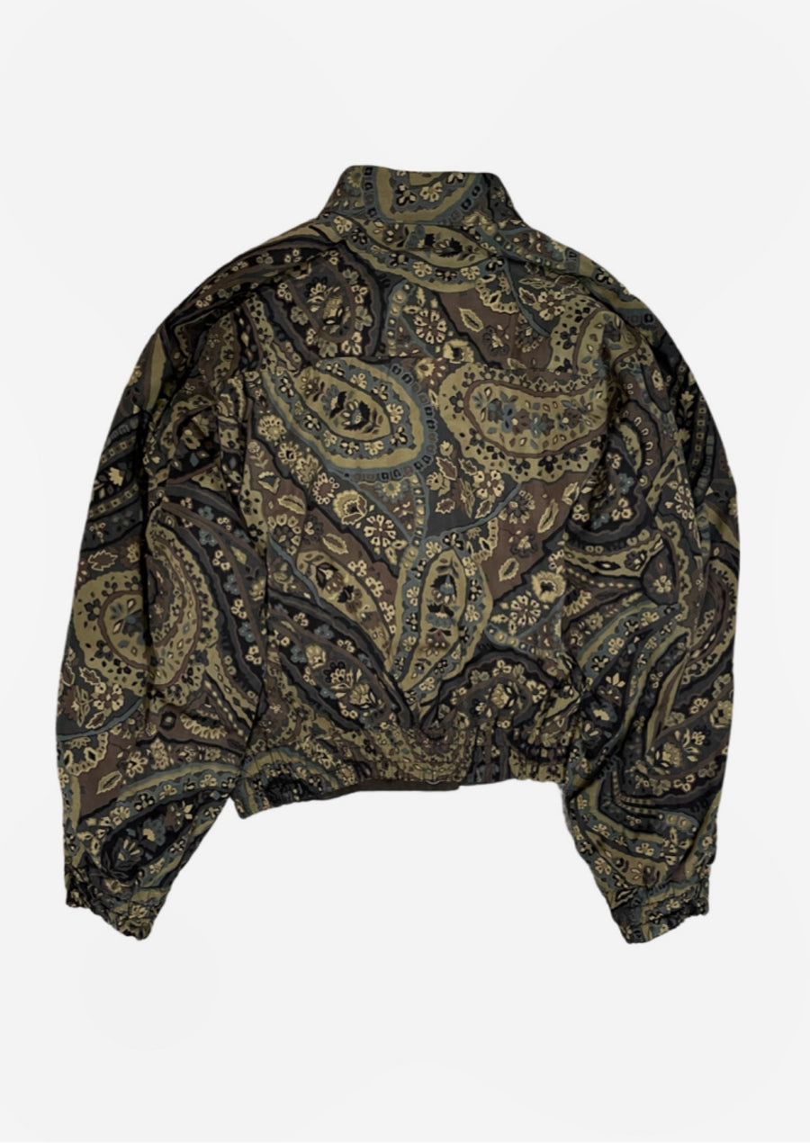 (M-L) AW1986 Issey Miyake Reversible Paisley Cropped Padded Bomber