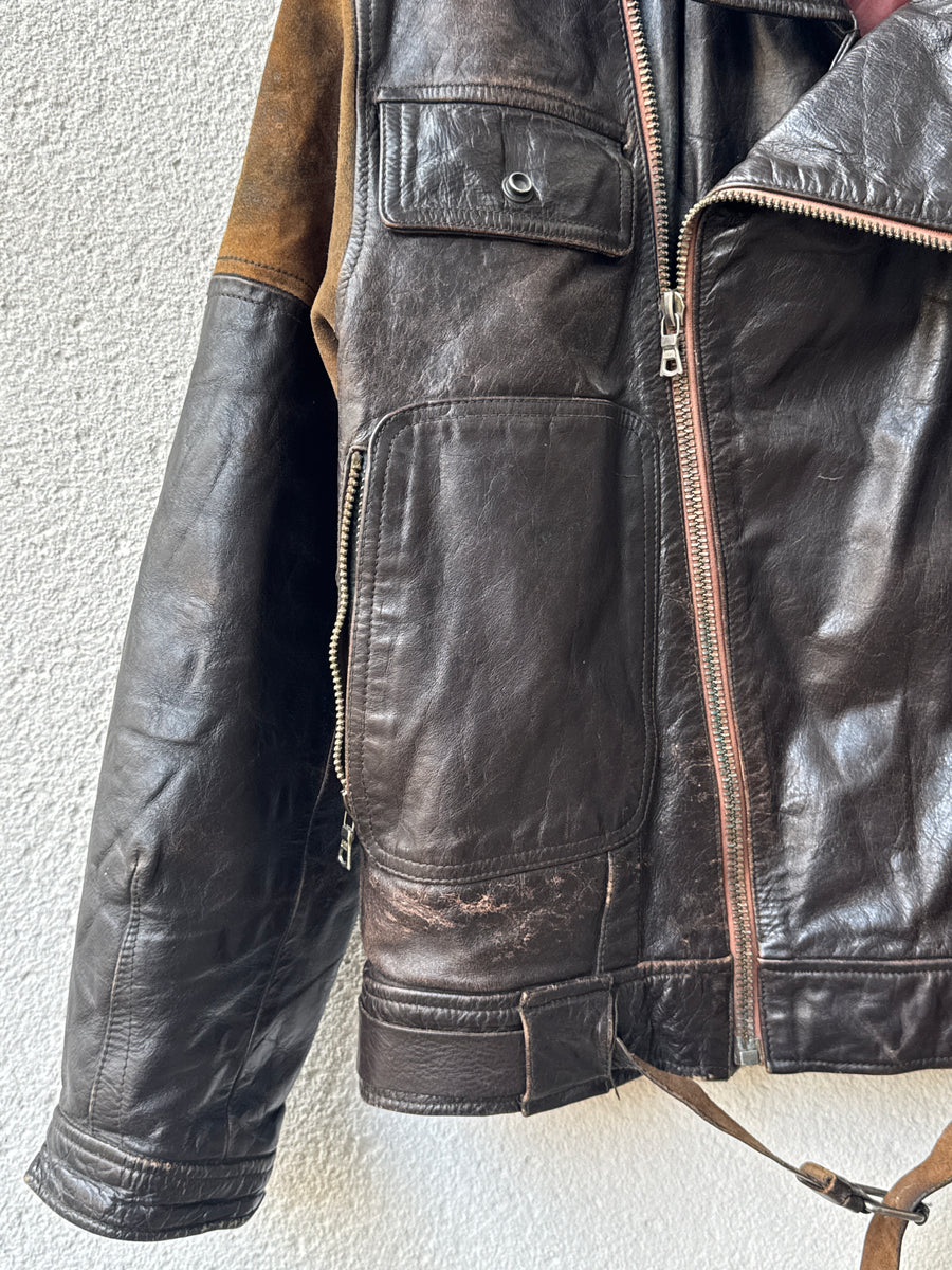 (M) 1980s Emporio Armani Leather Biker Jacket