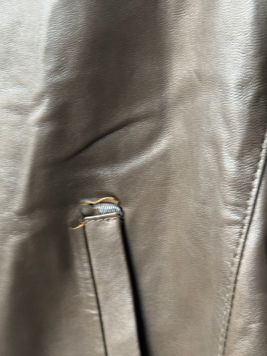(S) 1990s John Rocha Leather Moto Collar Blouson