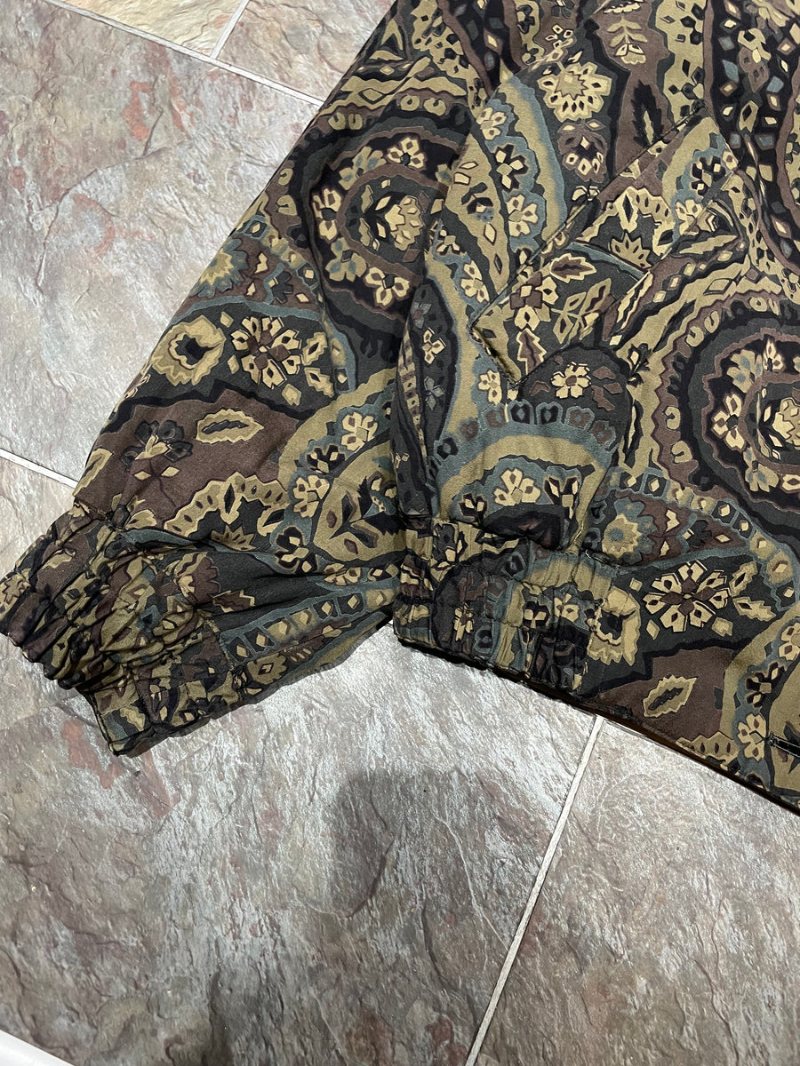 (M-L) AW1986 Issey Miyake Reversible Paisley Cropped Padded Bomber