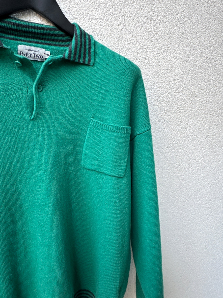 1980s Matinique Boxy Collared Knit Sweater