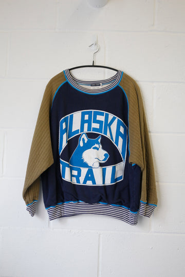 (M-L) Emporio Armani 1980s Cropped Boxy Textured Sweatshirt