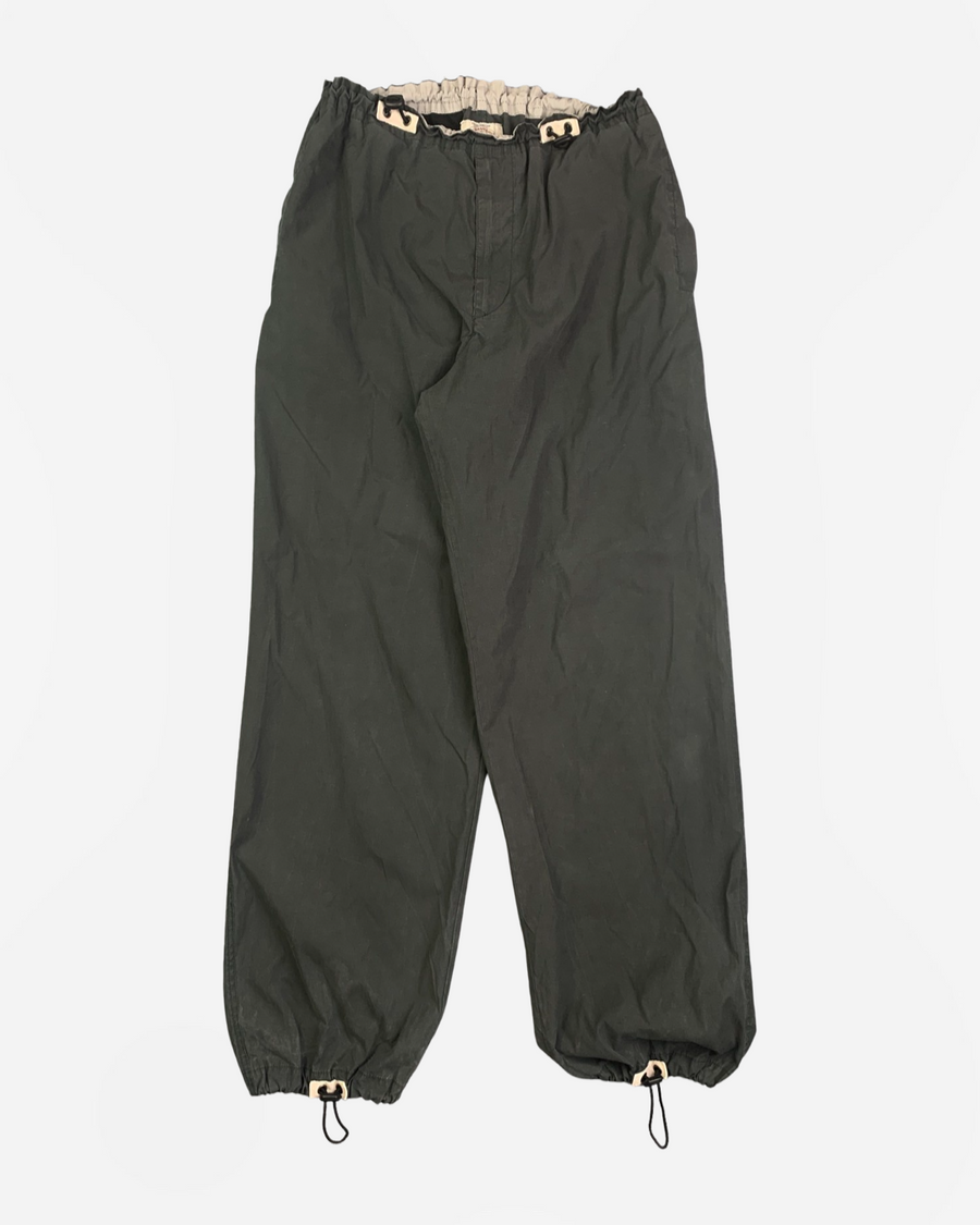 (30-36) Armani 1990s Washed Forest Green Overpants with Adjustable Waist + Hems