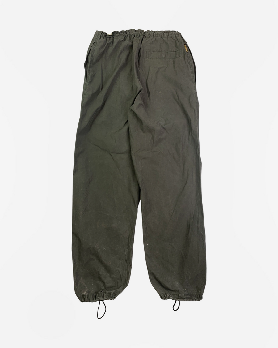 (30-36) Armani 1990s Washed Forest Green Overpants with Adjustable Waist + Hems