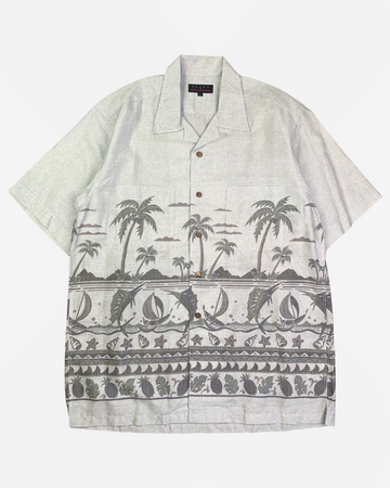 (L-XL) Kansai Yamamoto 1980s Patterned Camp Collar Shirt