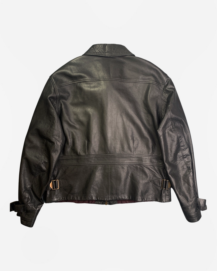 (L-XL) Emporio Armani AW1994 Boxy Cropped Leather Blouson
