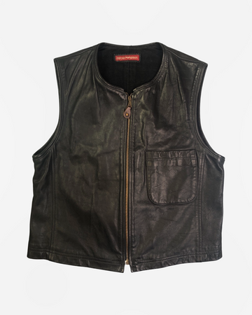 (M) Emporio Armani AW1993 Leather Utility Vest