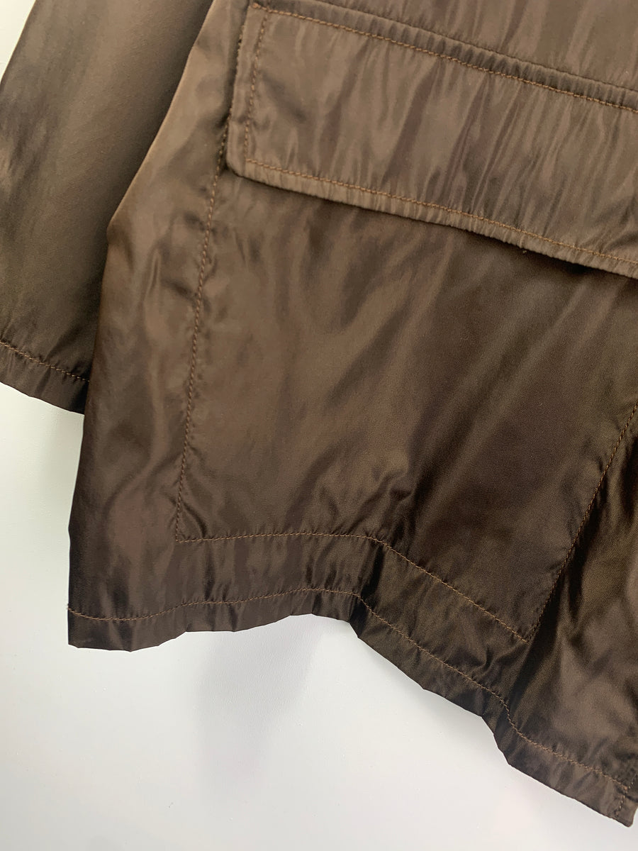 (L-XL) Prada Mainline AW2000 Stiff Nylon Overcoat with Block Pockets