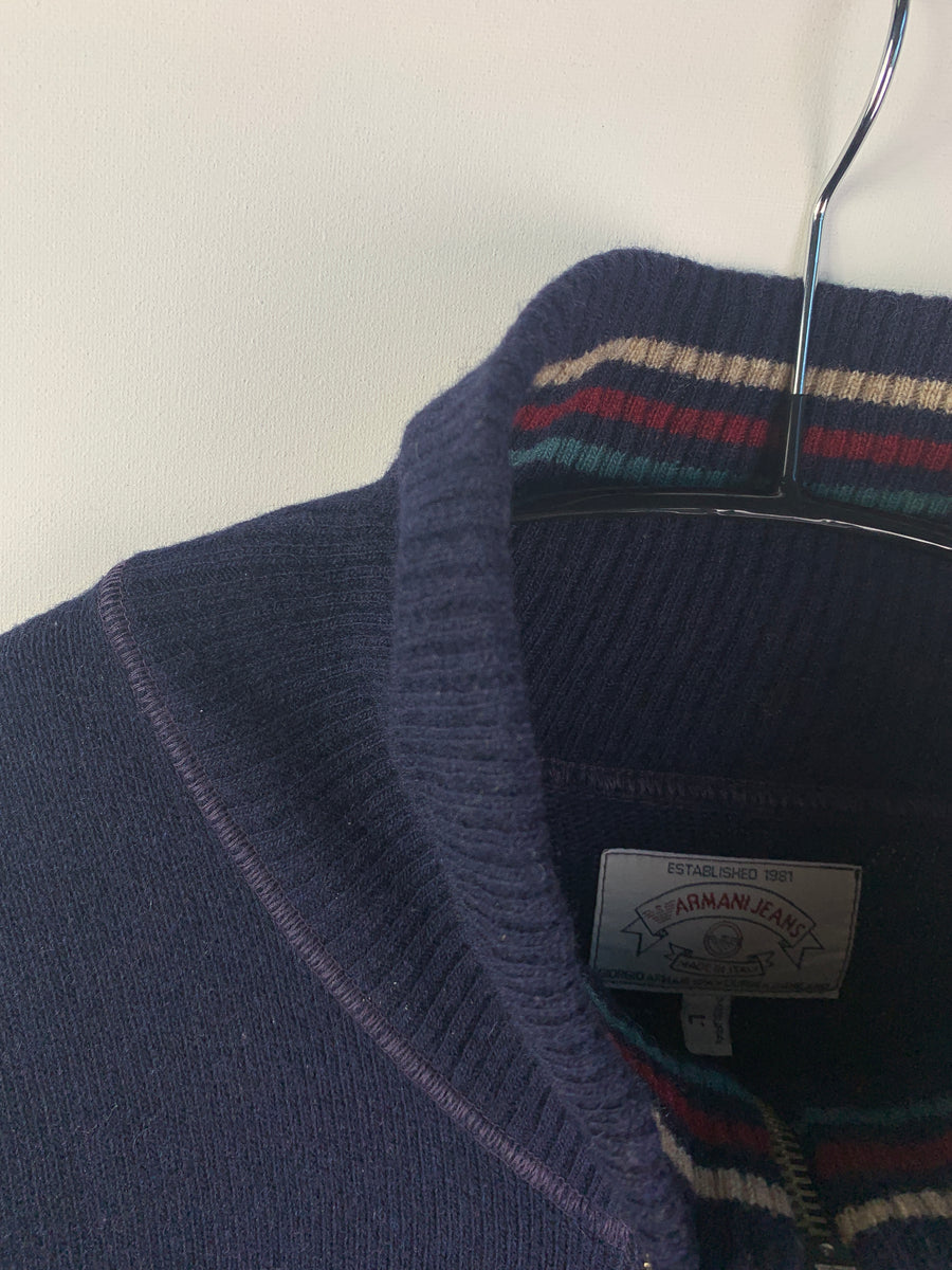Armani 1990s Zip Knit Sweater
